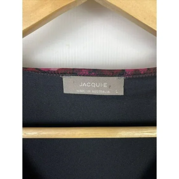 Jacqui E Size L Women's A-Line Dress Pink Purple Floral print - Picture 4 of 8